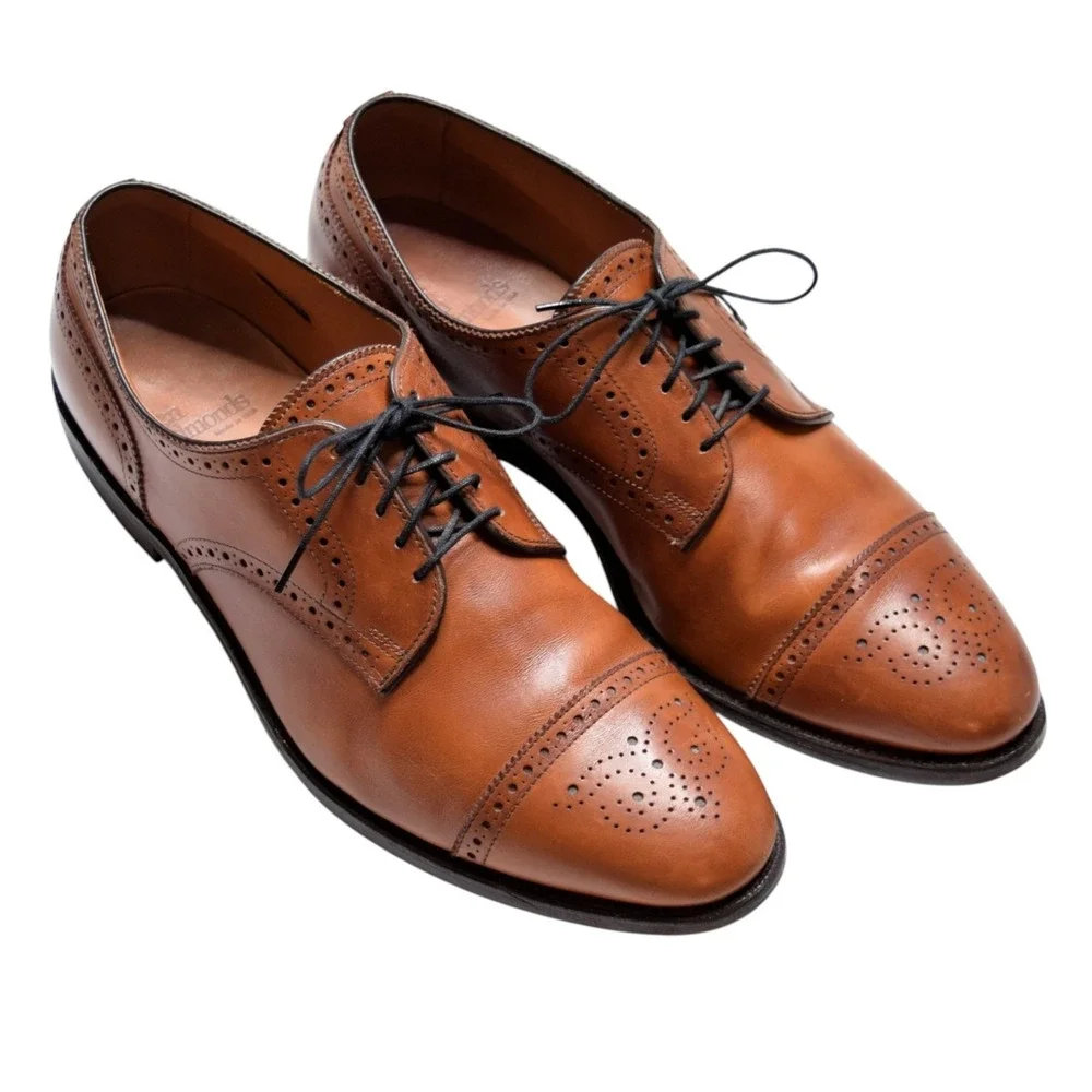 Allen Edmonds Men's Sanford Bourbon Cap Toe Derby Dress Shoes 12 C 5347 Brogue